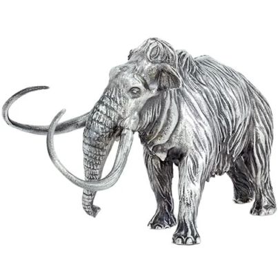 8-oz-Antique-Finish-Wooly-Mammoth-Silver-Statue