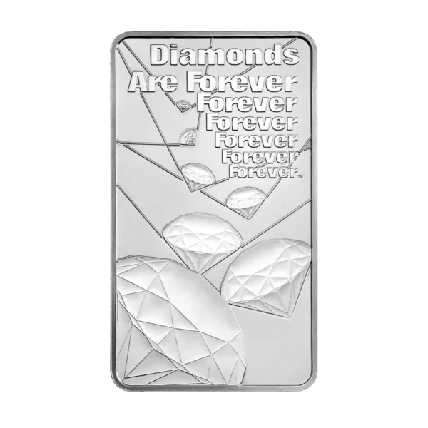 James Bond Diamonds Are Forever Minted 10oz Silver Bar