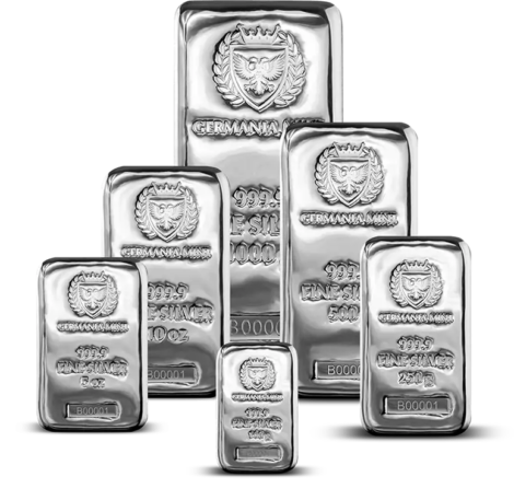 Germania Silver Bar – 10oz .999 Fine Mythological Design Bullion